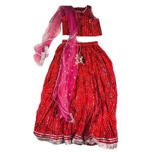 Lengha Choli 3 pc Skirt Top and dupatta 12-13 year old